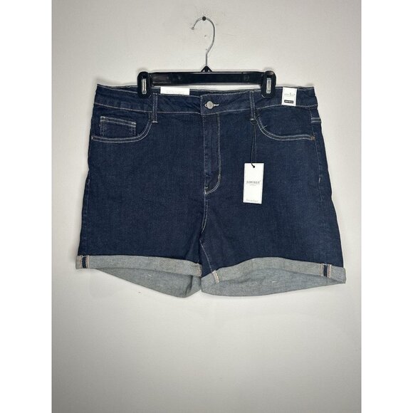 Judy Blue Pants - Judy Blue Cuffed Shorts Dark Wash Size 3XL NWT Stretch Denim